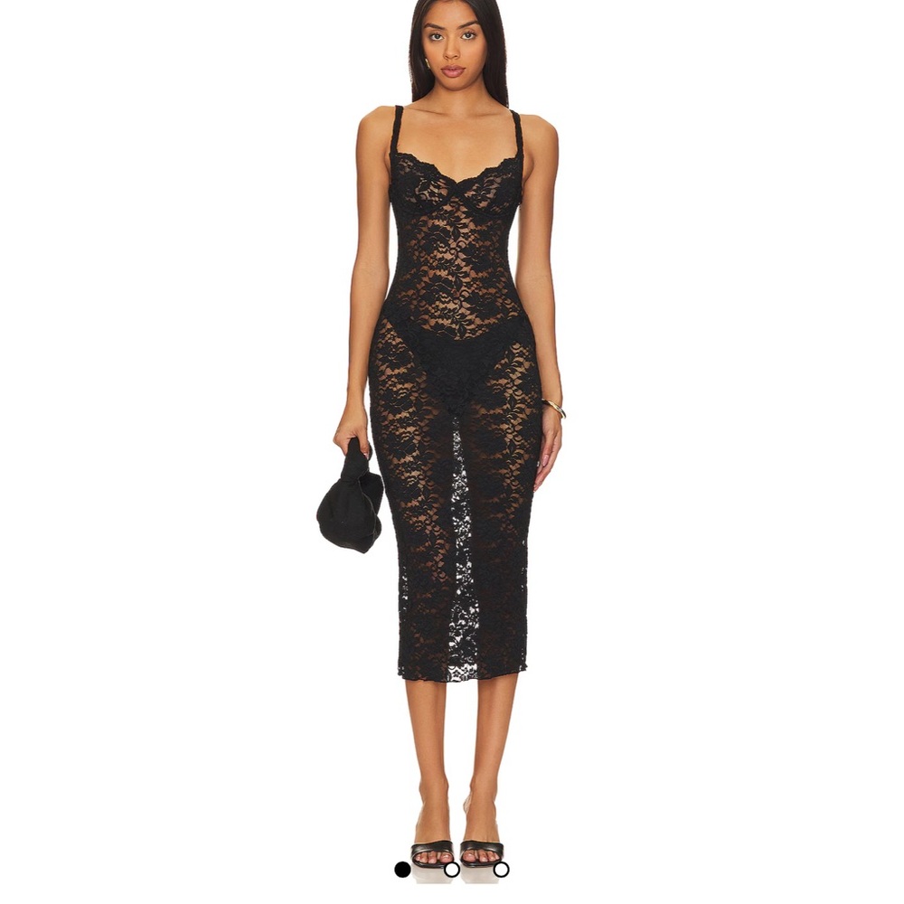 Superdown Black Lace Midi Dress - from Revolve